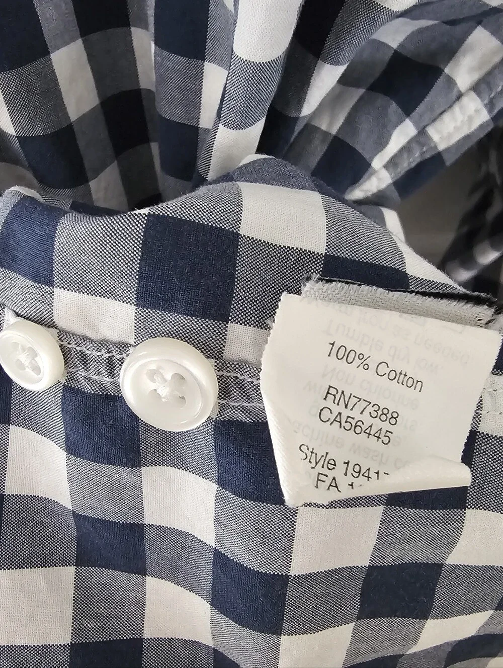 J.Crew Mens Gingham Button Down Shirt XL Navy Blue Plaid Checked LS Casual EUC